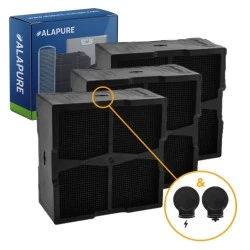 Filtro Alapure compatible con Whirlpool. Filtro de carbón regenerable C00725240 para placa de cocina (3 uds.)