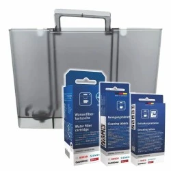 Kit de mantenimiento de Siemens para cafetera: depósito de agua + filtro de agua + descalcificador + limpiador 00672049