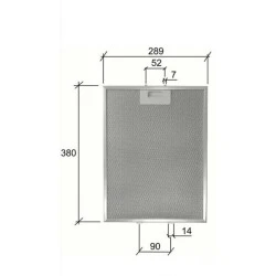 Filtro metálico Alapure apto para Elica 380 x 290 mm GF03RB
