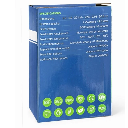 Alapure OWF020, idéntico al Berkey Big de acero inoxidable de 8,5 litros (juego)