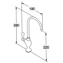 Sistema de filtrado de agua empotrable FT-line 3 sin carbón con plata