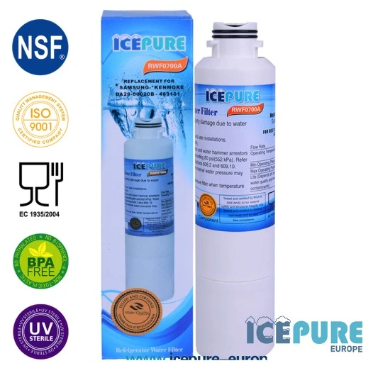 Filtro de agua Icepure compatible con EcoAqua EFF-6027A / Doble junta tórica