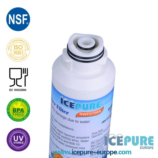 Filtro de agua Icepure compatible con EcoAqua EFF-6027A / Doble junta tórica