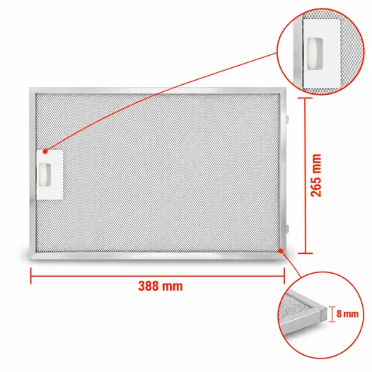 Filtro metálico Constructa 742967 / 00742967 388 x 265 x 8 mm