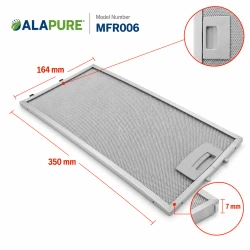 Filtro metálico Alapure compatible con Siemens 435204 / 00435204, 350 x 165 mm