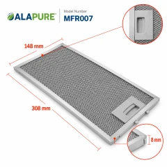 Filtro metálico Alapure compatible con Novy 563-8045 / 6830020, 308 x 148 mm
