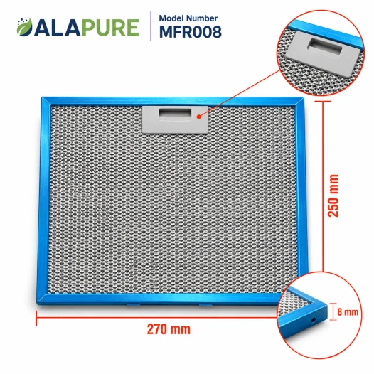 Filtro metálico Alapure compatible con Inventum 40600900005, 270 x 250 mm