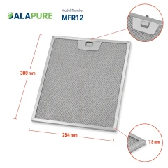 Filtro metálico Alapure compatible con AEG 50248271004, 300 x 254 x 8 mm