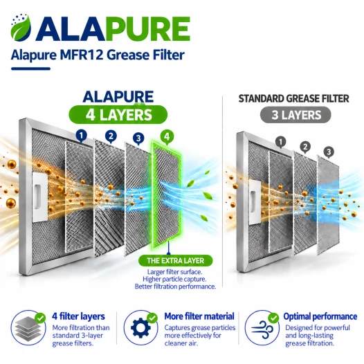 Filtro metálico Alapure compatible con Juno 50248271004, 300 x 254 x 8 mm