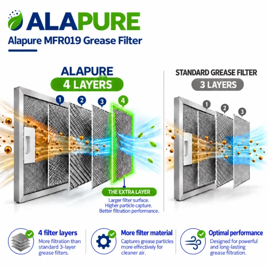Filtro metálico Alapure compatible con Pelgrim 401468 / 89001193 468 x 183 x 7 mm