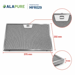 Filtro metálico Alapure compatible con Franke 1330076268, 370 x 255 x 8 mm