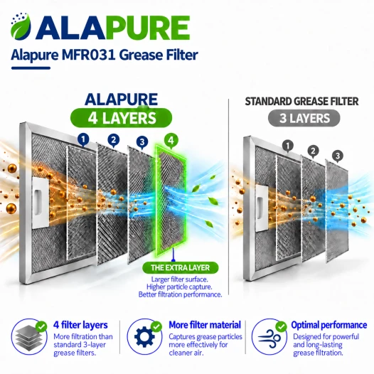 Filtro metálico Alapure compatible con Elica 452 x 148 x 14 mm GF02VC
