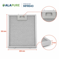 Filtro metálico Alapure compatible con Klarstein 10032232, 259 x 293 mm