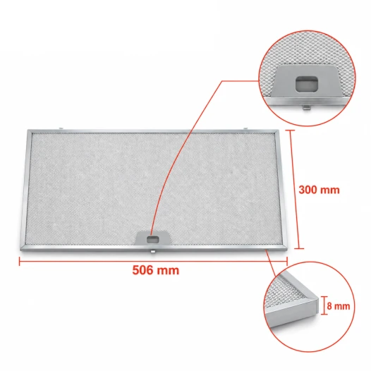 Filtro metálico AEG 4055135349 506 x 300 x 8 mm