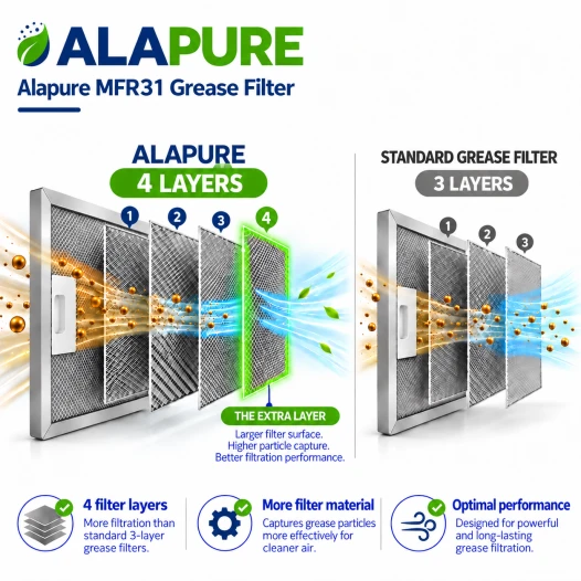 Filtro metálico Alapure compatible con Smeg 763410749 506 x 300 x 8 mm