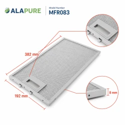 Filtro metálico Alapure compatible con Bosch 11022472, 382 x 192 x 8 mm