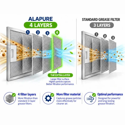 Filtro metálico Alapure compatible con Juno 4055379723 460 x 178 x 9 mm
