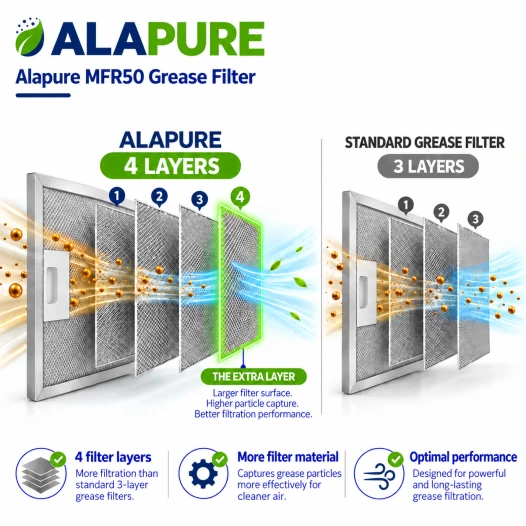 Filtro metálico Alapure compatible con Elica GF04MC, 227 x 224 x 9 mm