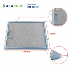 Filtro metálico Alapure compatible con Juno 50299664008, 222 x 248 mm