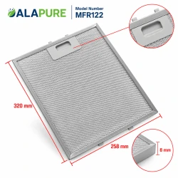 Filtro metálico Alapure compatible con Pelgrim 127036, 320 x 258 x 8 mm