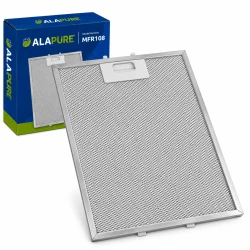 Filtro metálico Alapure compatible con Atag 23682, 380 x 284 x 5 mm