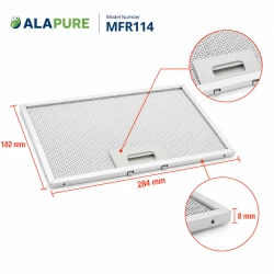 Filtro metálico Alapure compatible con AEG 80877228, 182 x 284 mm