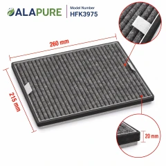 Alapure HFK3975 Compatible con el filtro de carbón Miele DKF19-P / FWKM-1423 (2 uds.)