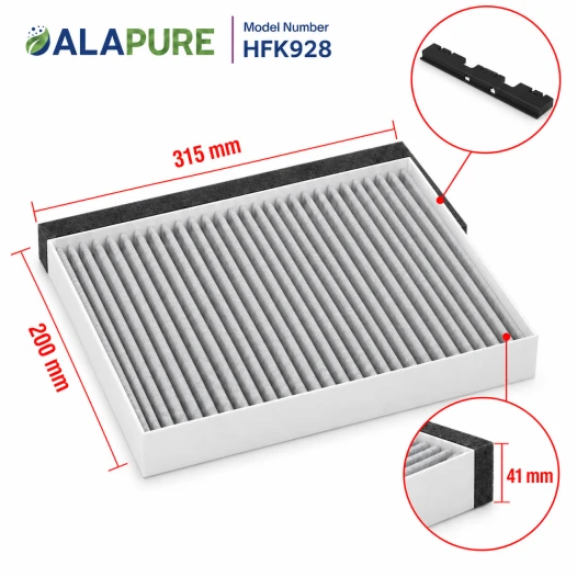 Filtro de carbón Alapure CleanAir compatible con Blaupunkt 11049702 / 11026771 / 00705432