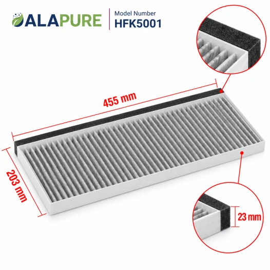 Filtro de carbón Alapure CleanAir compatible con Neff 17006619 / Z51ITB2X4