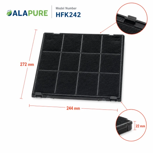 Filtro de carbón Alapure compatible con Hotpoint-Ariston C00308181 / 484000008777