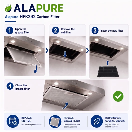 Filtro de carbón Alapure compatible con Hotpoint-Ariston C00308181 / 484000008777