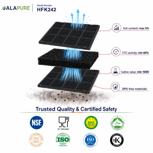 Filtro de carbón Alapure compatible con Hotpoint-Ariston C00308181 / 484000008777