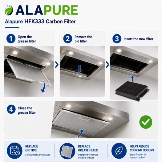 Filtro de carbón Alapure compatible con Progress MCFE01 / 9029800456 / Tipo 15 / 9029793818 / E3CFE15