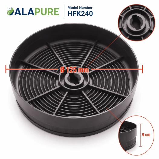 Filtro de carbón Alapure compatible con Atag 733981 / ACC938