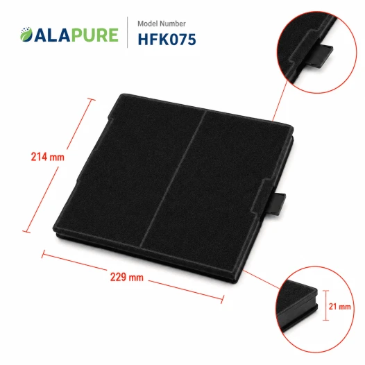 Filtro de carbón Alapure compatible con Bosch 00744075 / 744075 / DHZ5226