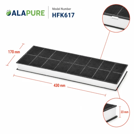 Filtro de carbón Alapure compatible con Neff 00296178 / 296178 / Z5143X1