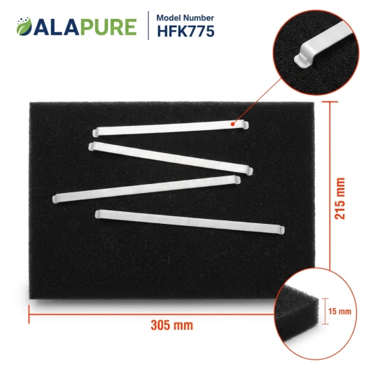 Filtro de carbón Alapure compatible con DeDietrich 74X2375 (2 uds.)