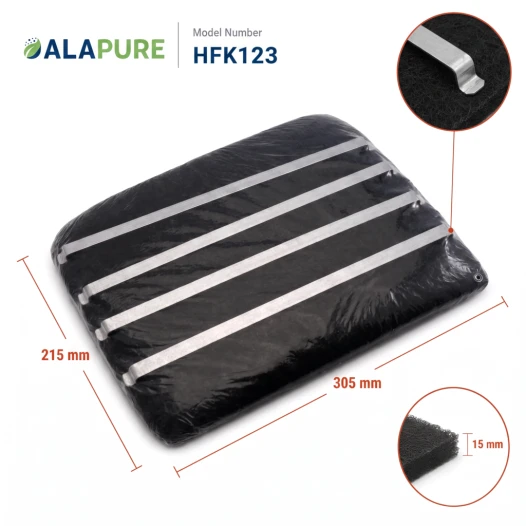 Filtro de carbón Alapure compatible con DeDietrich 71X0704 (2 uds.)