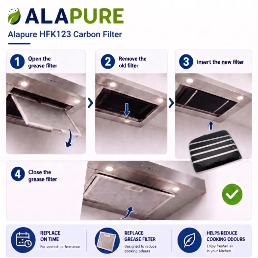 Filtro de carbón Alapure compatible con DeDietrich 71X0704 (2 uds.)