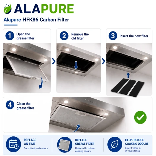 Filtro de carbón Alapure compatible con DeDietrich. Filtro de carbón AS0062459