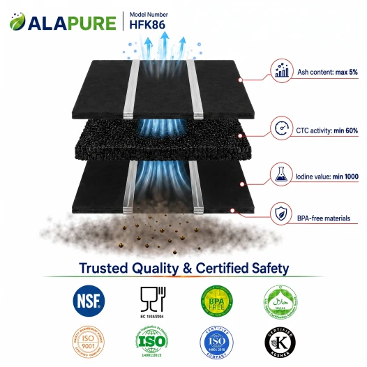 Filtro de carbón Alapure compatible con DeDietrich. Filtro de carbón AS0062459