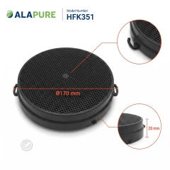 Filtro de carbón Alapure compatible con Falmec 103050091 / N.º 6 (2 uds.)