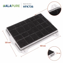 Filtro de carbón Alapure compatible con Constructa 00460736 / 460736