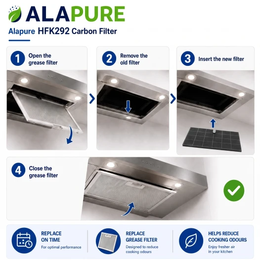 Filtro de carbón Alapure compatible con Whirlpool AMC058 / 482000008330