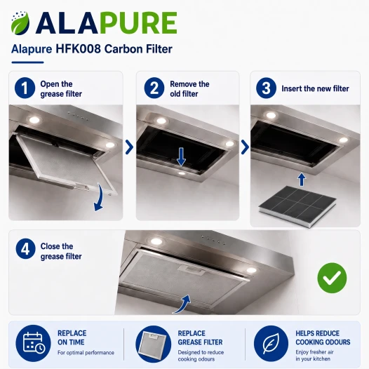 Filtro de carbón Alapure compatible con Bosch 00460008 / 460008