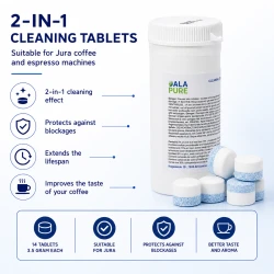Pastillas de limpieza Alapure compatibles con Jura 2 en 1 (14 uds.)