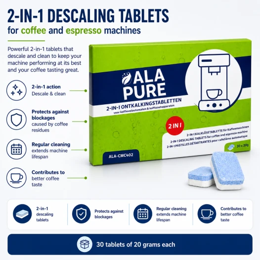 Pastillas descalcificadoras universales 2 en 1 Alapure, 20 gramos, ALA-CMC402 (30 uds.)